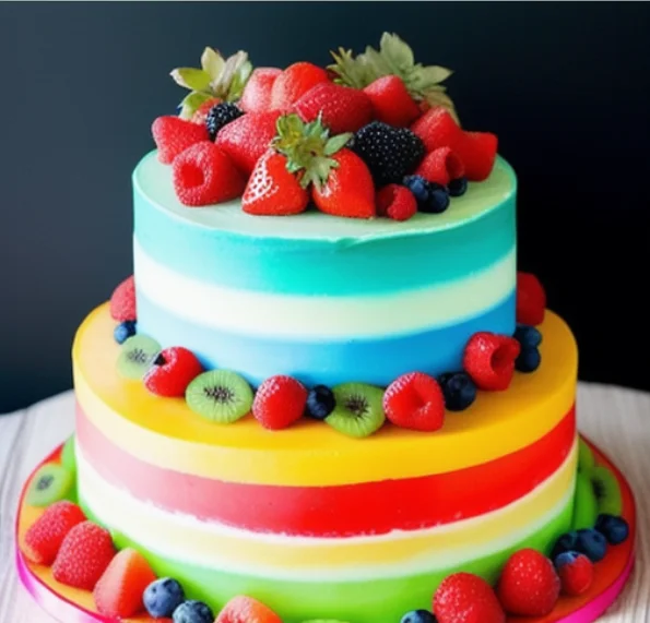 Fruits sur un gâteau