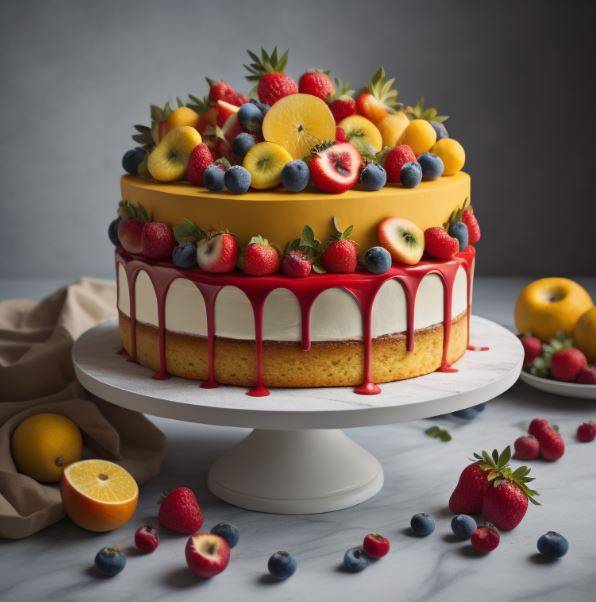 gâteau avec pâte de fruits